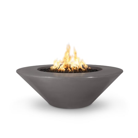 The Outdoor Plus 48 Round Cazo Fire Pit - GFRC Concrete - Chestnut - Spark Ignition with Flame Sense - Natural Gas OPT-CZNL48FSEN-CST-NG